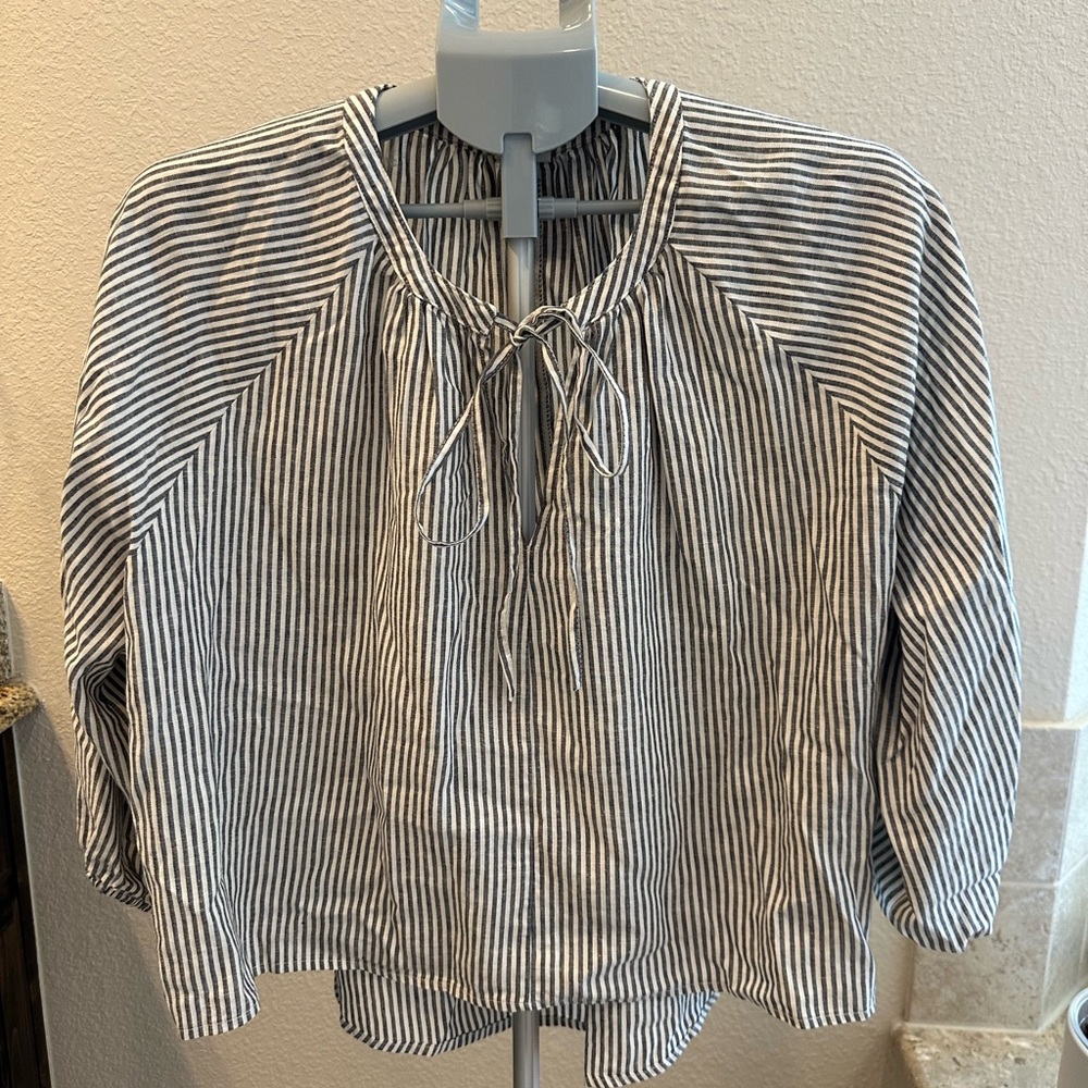 Striped Black and White Women's Top